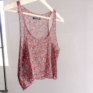 Brandy Melville Sheer Floral Crop Top